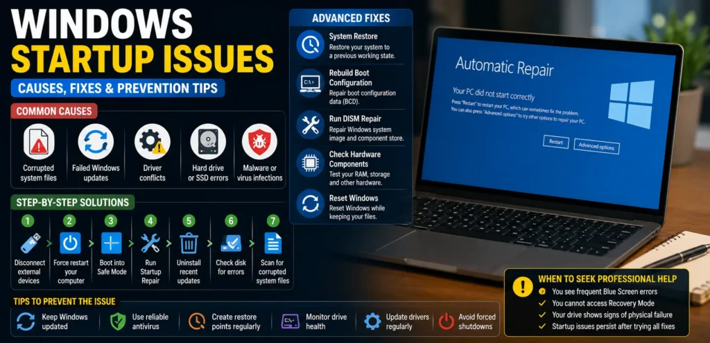 Windows Startup Issues Causes Fixes and Prevention Tips